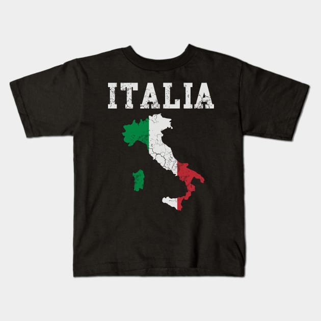 Italia Flag Map Italian Italy Italiano Kids T-Shirt by E